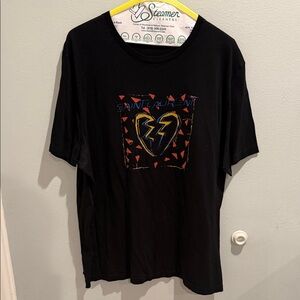 Saint Laurent Black Kids Tee with Colorful Graphic